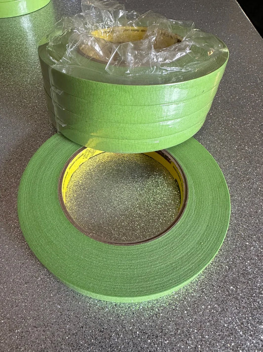 1/2 inch 3M, green masking tape individual rolls