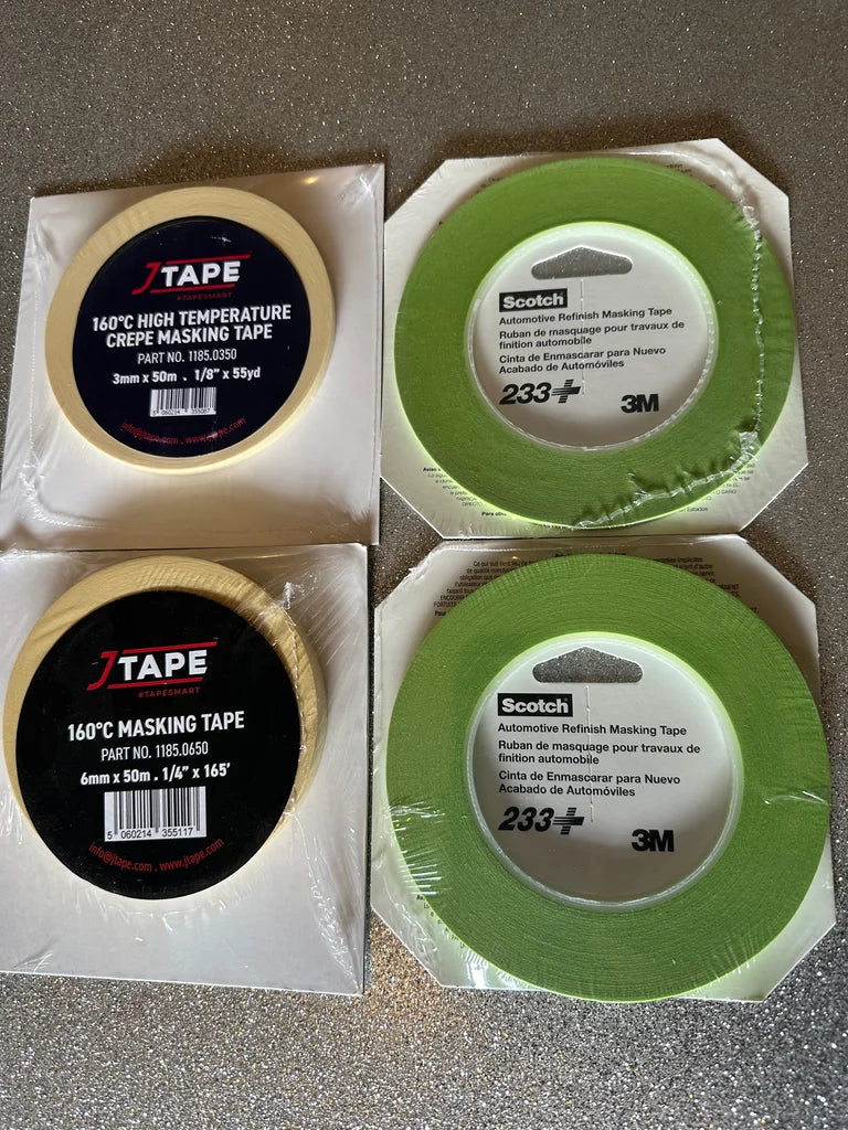 12 piece 1/8 ,1/4 inch 3M green, masking tape scotch 26343 / J -tape masking tape combo kit