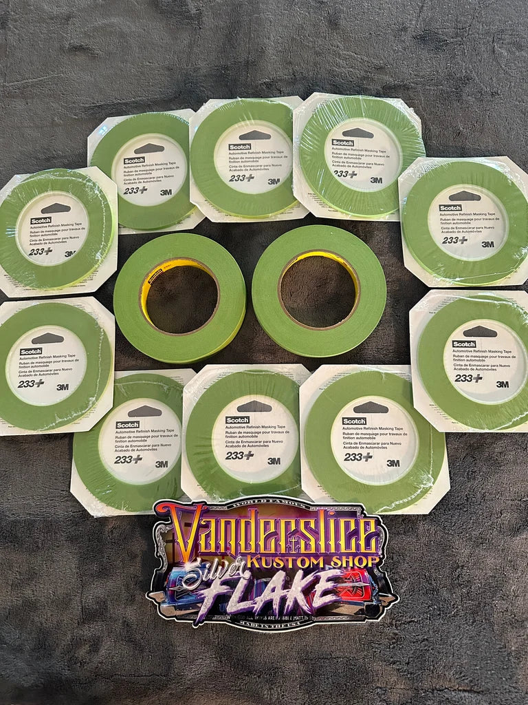 12 rolls, mixed sizes, 3M green masking tape scotch 26343 26344 1/8,1/4,1/2,3/4
