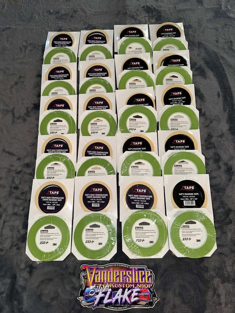 40 roll kit mixed 3M green, masking, tape, scotch 26343 26344 / J-Tape 1/8 , 1/4